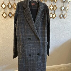 Chic Plaid Double-Breasted Coat